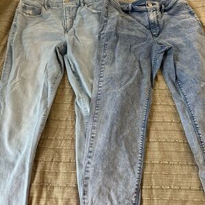 American Eagle Outfitters Women's Light and Dark Blue Jeggings
